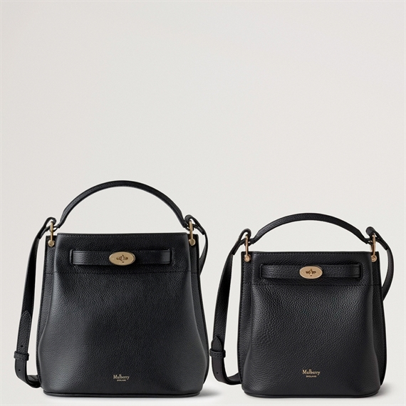 Mulberry Mini Islington Bucket Black Small Classic Grain